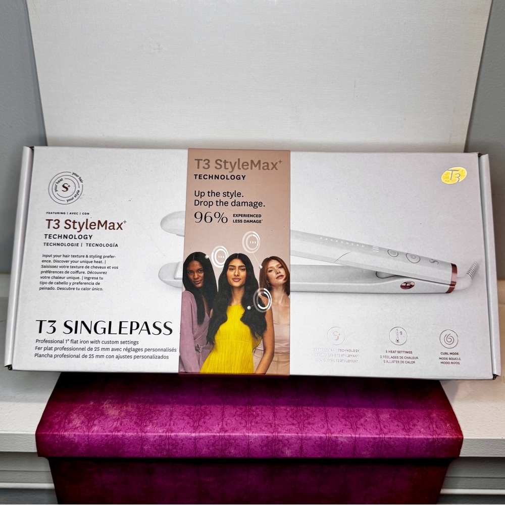 T3 SinglePass StyleMax 1” Professional Flat Iron Luxe Styling Personalized Heat - Picture 3 of 11